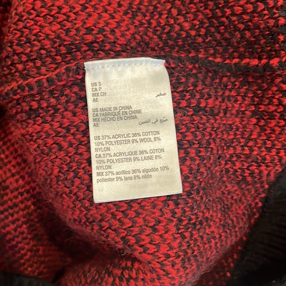 Ombre Buffalo Check Sweater Splatter Gradient Camp Cabin Punk Goth Moto Pullover - Picture 4 of 4